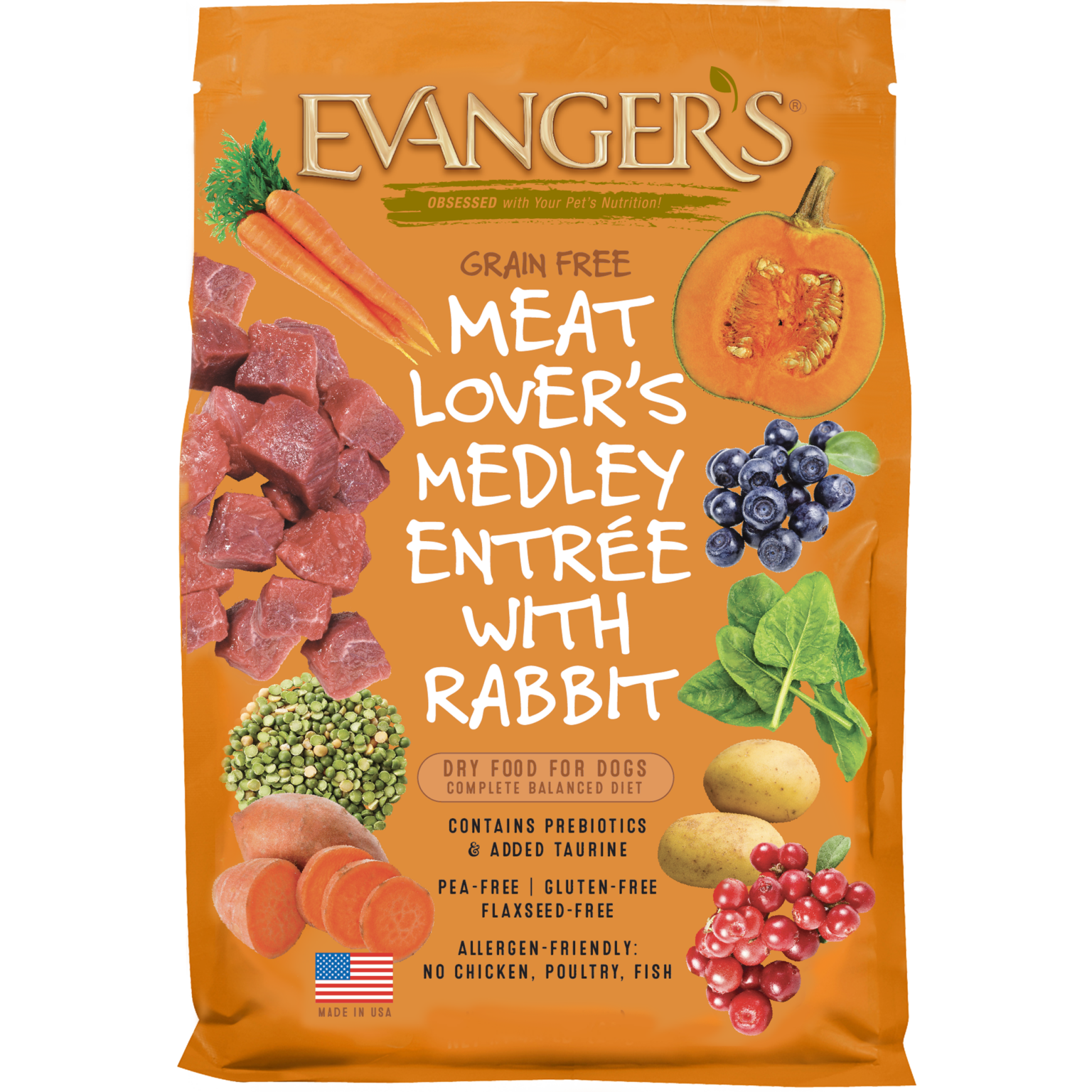 Evanger's Dog Kibble - GF Meat Lover's w/ Rabbit