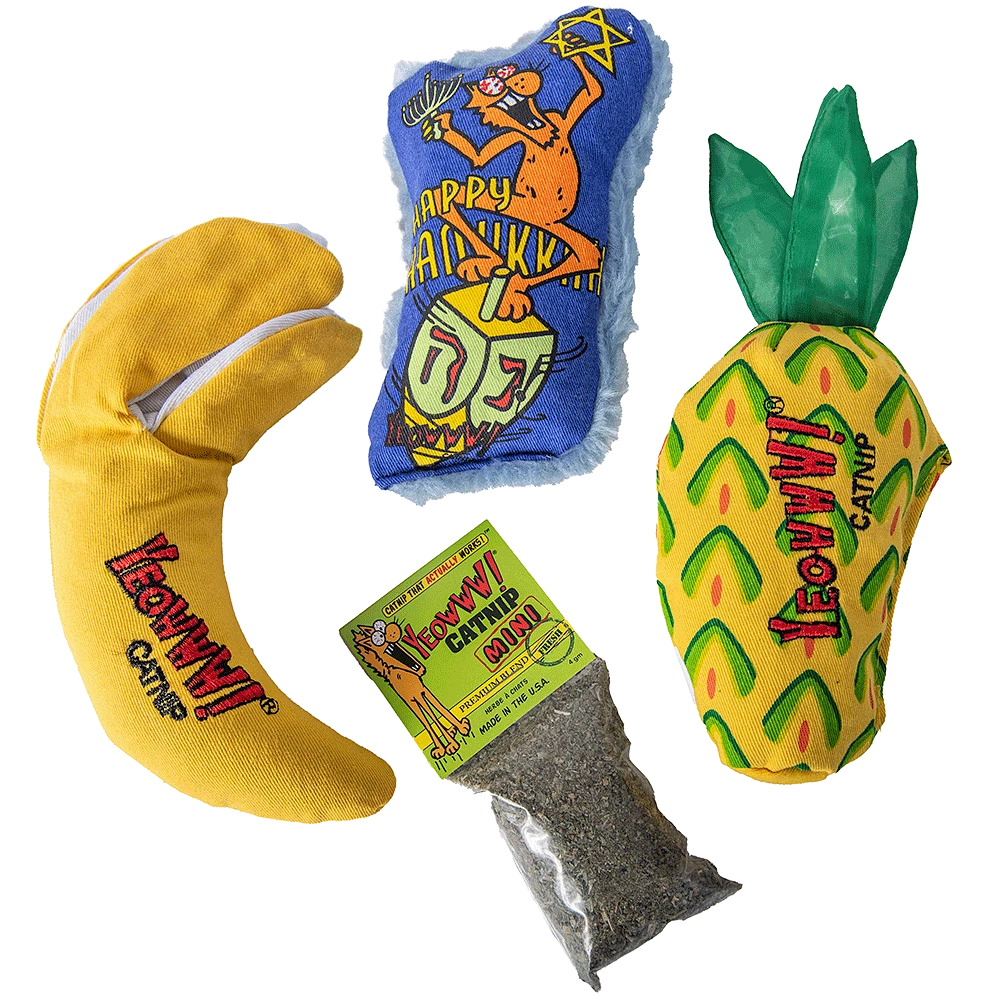 Yeowww! Dreidel Krinkle Gift Bundle - One Banana Peeled, One Pineapple, One Mini, One Dreidel Krinkle