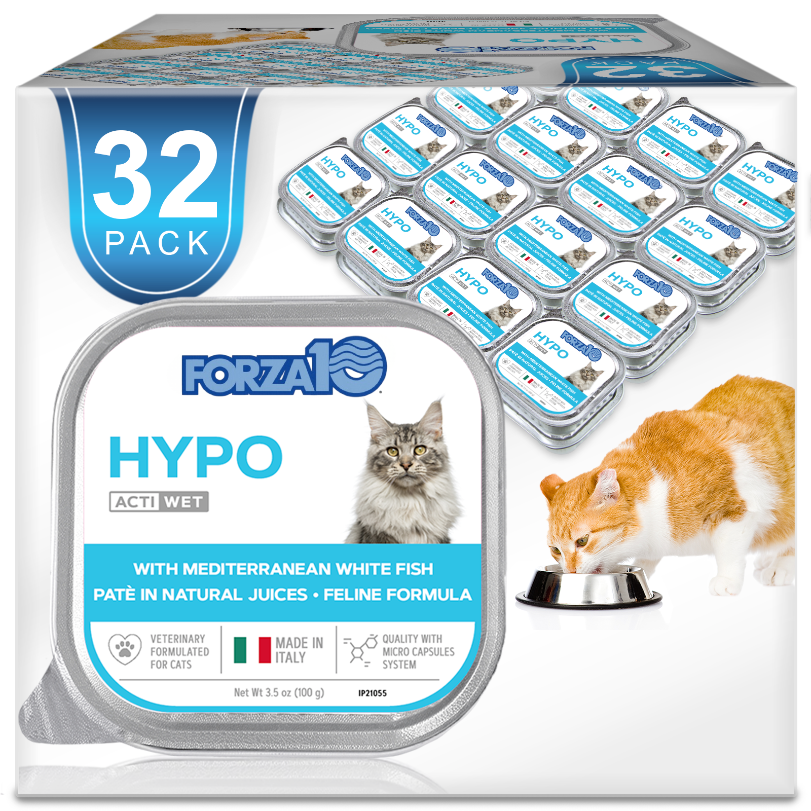 Forza 10 - Hypo Active Fish Wet Cat Food [3.5oz] (32ct)