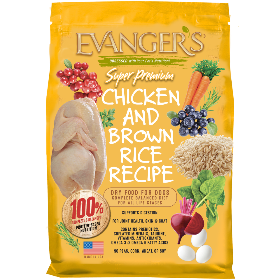 Evanger's Dog Kibble - Chicken w/ Brown Rice 16.5 lb